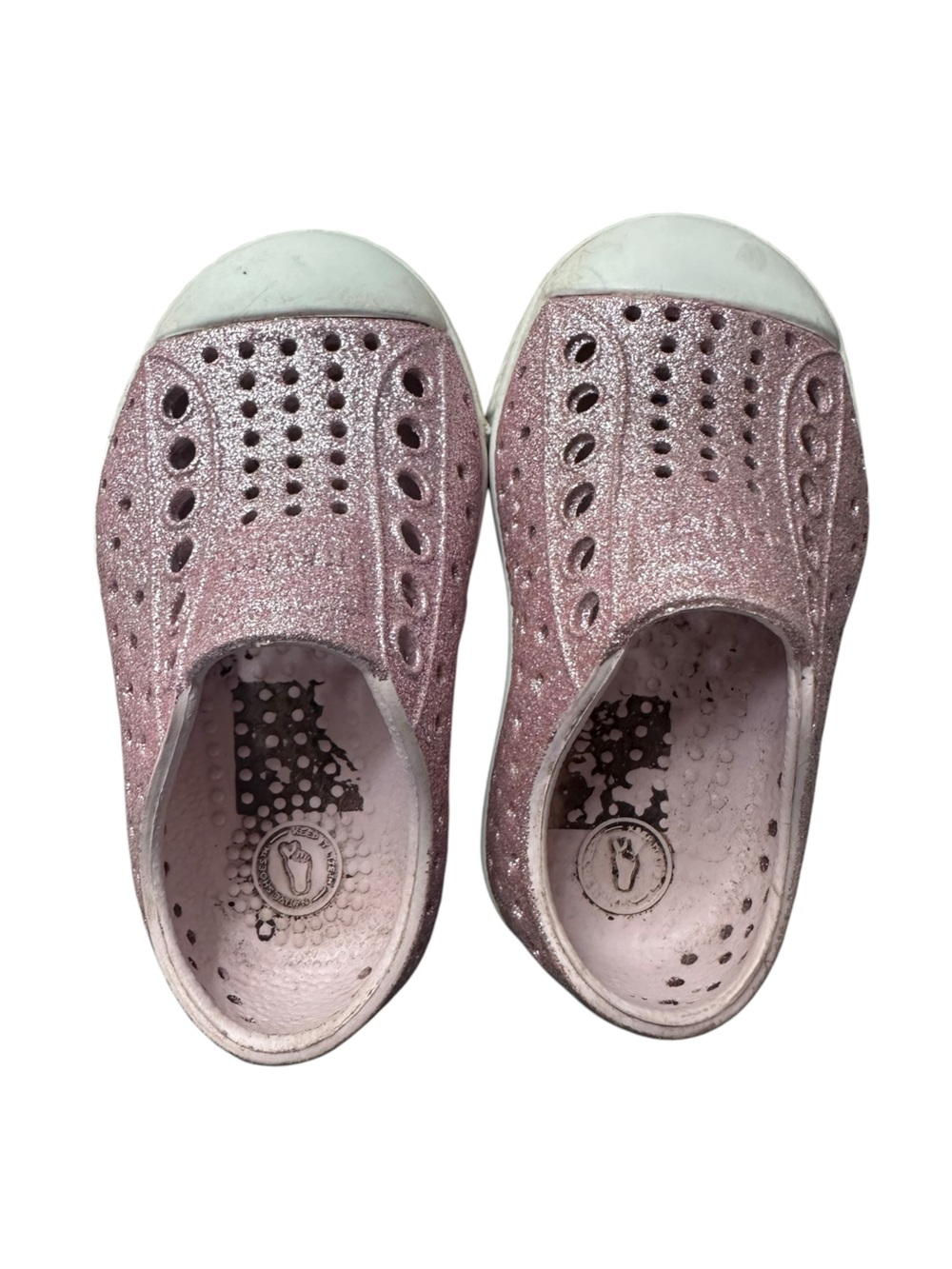 Native Shoes Jefferson Bling Slip-On Shoes Pink Glitter Toddler Size 4